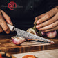 Grandsharp 55 Layer Copper Damascus Steel 6 Inch Garasuki Knives with Solidified Wood Handle