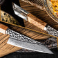 Grandsharp 5.5 Inch 67 Layers Damascus Steel Garasuki Utility Knives with Stabilized Wood & Resin Handle