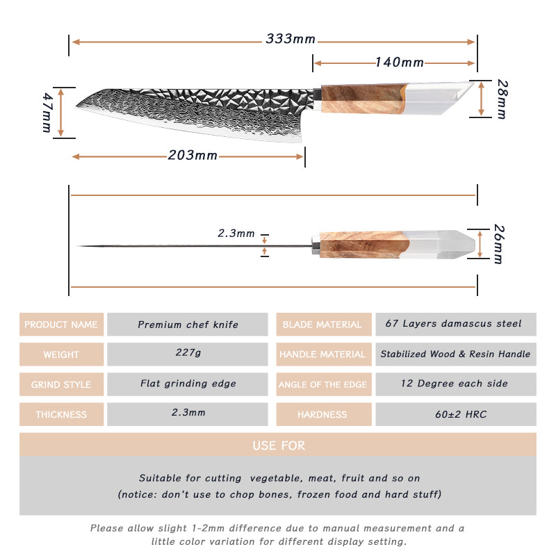 Grandsharp New Design Damascus Gyuto Chef Knife