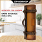 Grandsharp New Leather Foldable Storage Pouch Kitchen Knives Bags Chef Knife Roll Bag with Exquisite Craftsmanship