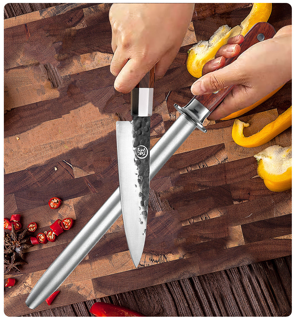 9 inches Professional Knife Sharpener Rod Honing Steel Chef Kitchen Knives Scissors Hunting Knife Sharpeners 9 inch Home Cooking Tools
