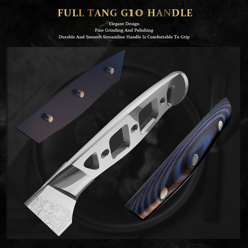 MOST-LOVED】Granton Blade 5 Inch Santoku Kitchen Knife VG10 Damascus S –