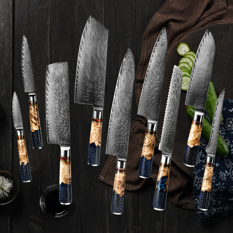 Kitchen Knives Damascus Steel AUS-10 Chef Knife Kiritsuke Boning Bread –  grandsharp-knives