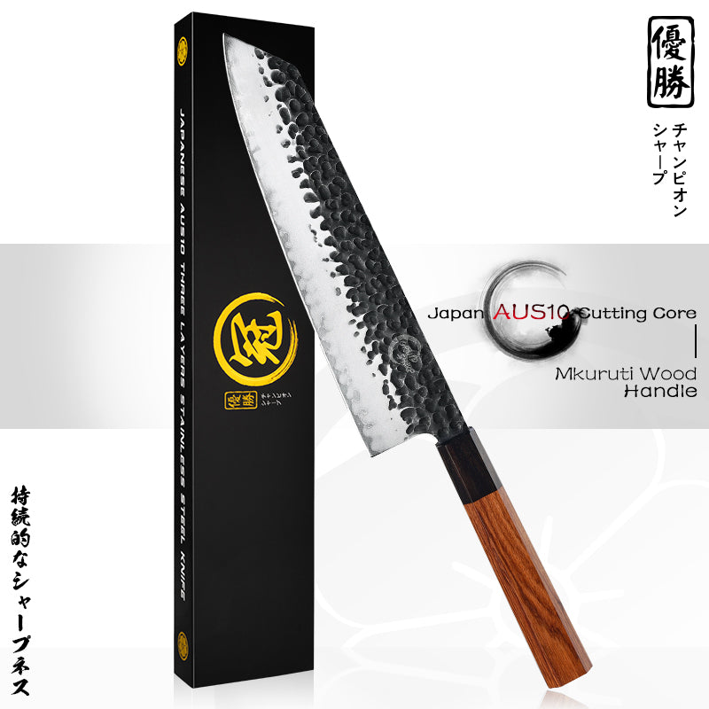 Professional Japanese Chef Knives Set 3 Layers AUS-10 Steel Meat Cleaver Salmon Fish Filleting Santoku Knife Gift