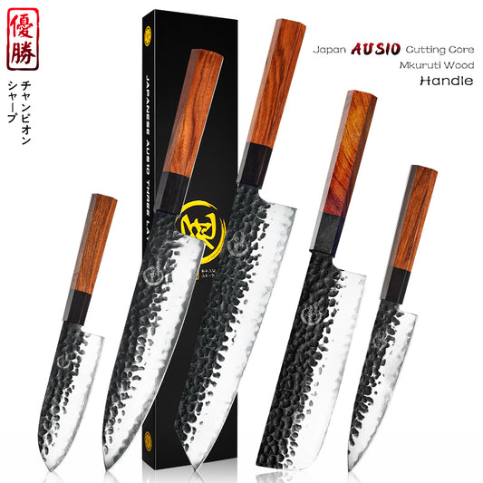 Professional Japanese Chef Knives Set 3 Layers AUS-10 Steel Meat Cleaver Salmon Fish Filleting Santoku Knife Gift