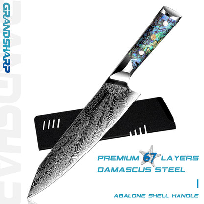 67 layer Damascus Steel Knife Chef Knife Vg10 Abalone Shell - Temu