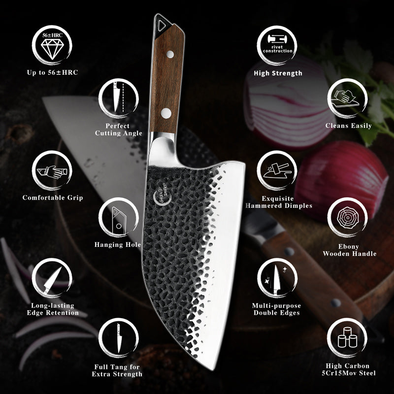 Buy Professional Handmade Hammered Serbian Chef Meat Chopper Almazan Knife