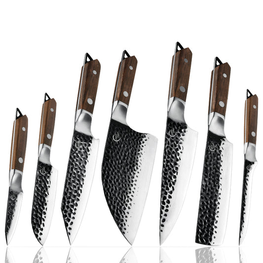 Handmade Forged 5Cr15mov Steel Sharp Chef Knife Meat Cleaver Kiritsuke Santoku Paring Butcher Knives Kitchen Cutlery