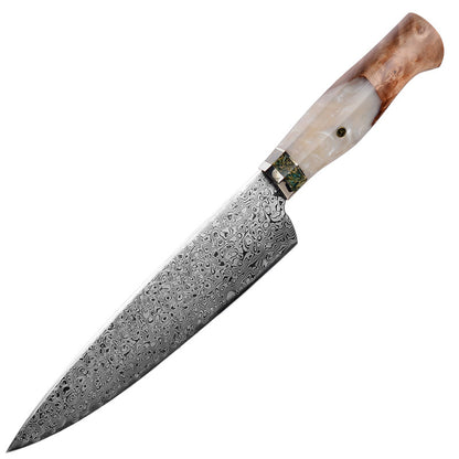XITUO Damascus Stainless Steel 8 Inch Chef Knife Japenese Kitchen Cutting  Vegatable Fruit Cooking Tools Grain Shell Resin Handle